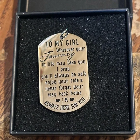 To My Girl Stainless Steel Dog Tag Necklace Pendant I’m always here for you - Picture 1 of 2